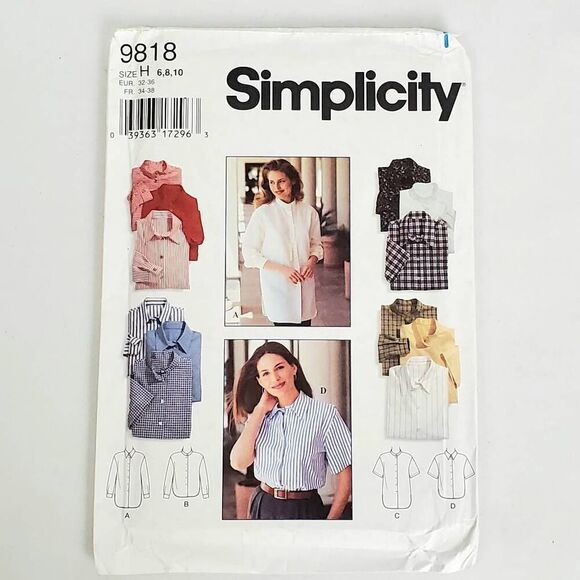 Simplicity, 9818, UNCUT Sewing Pattern, Shirts,  Sizes H 6 8 10 - Picture 1 of 3